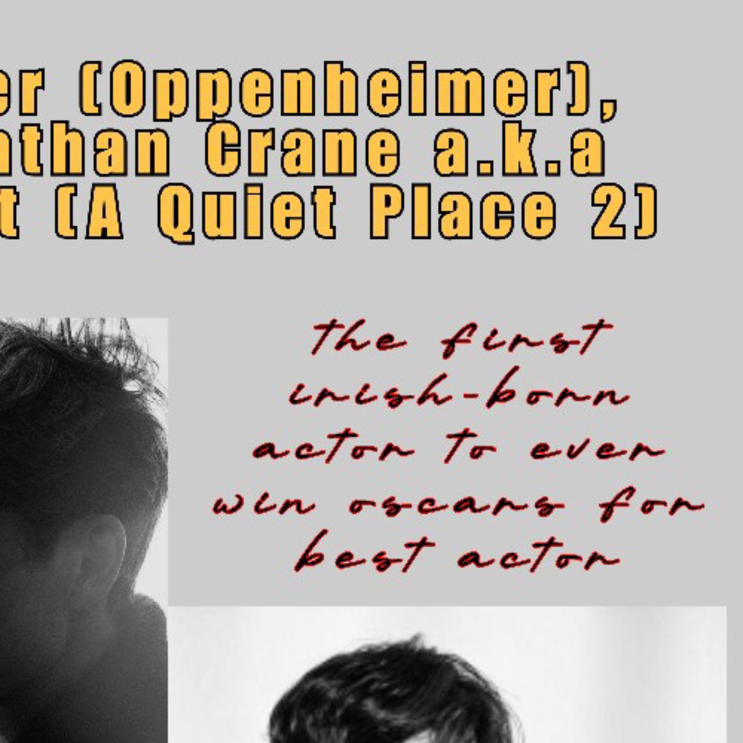 Recent activity shot of Cillian Murphy
