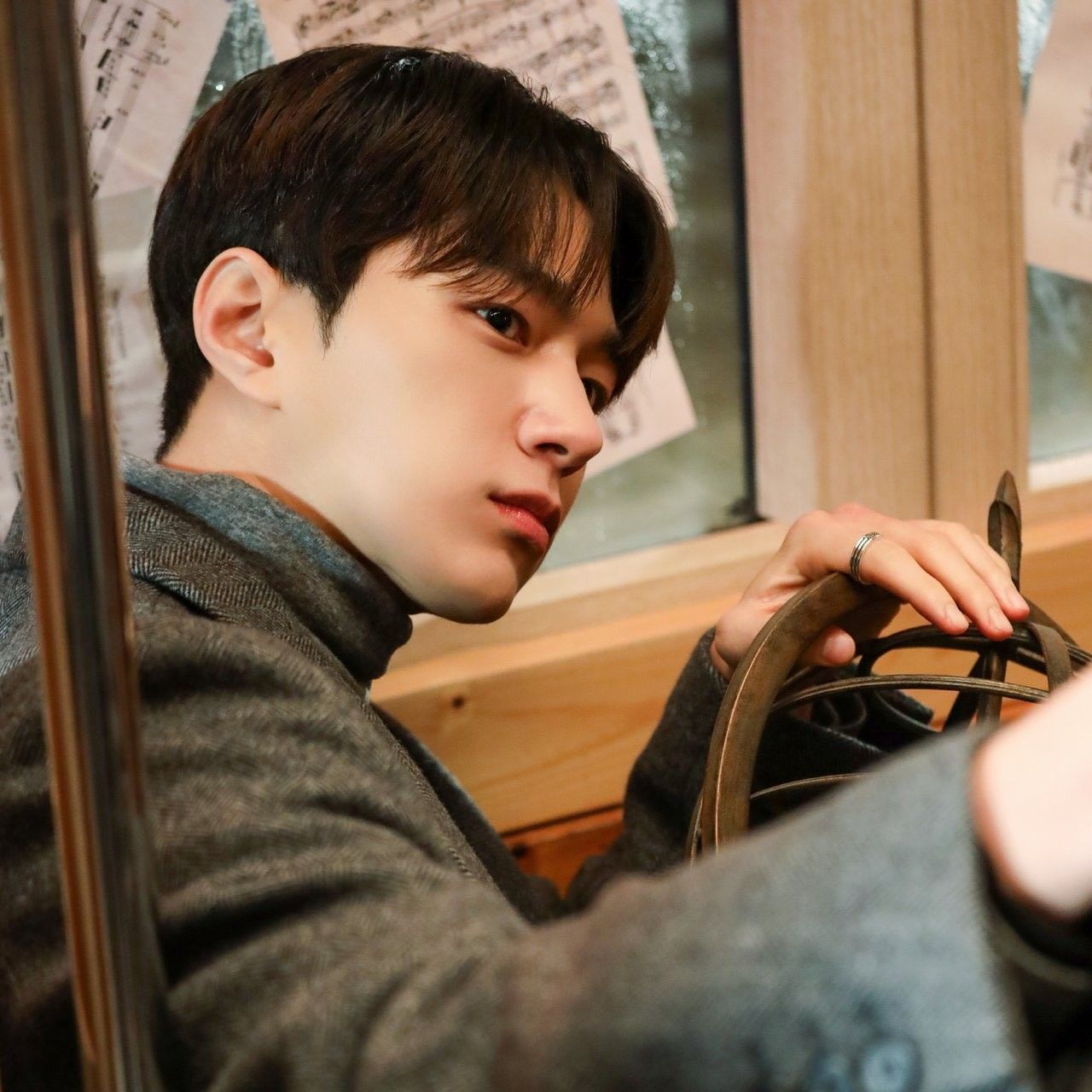 Recent activity shot of Kim Myungsoo (L)