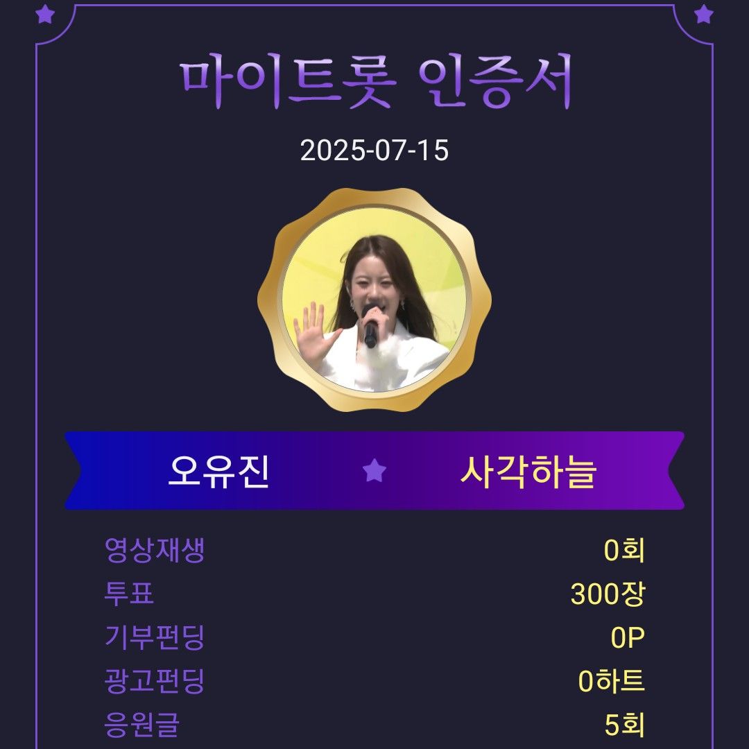 Recent activity shot of Oh Yujin