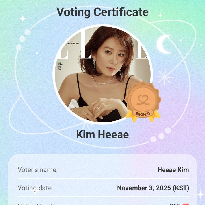 Recent activity shot of Kim Heeae