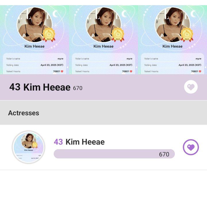 Behind-the-scenes cut of Kim Heeae