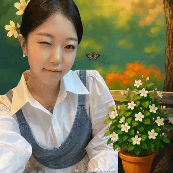 Behind-the-scenes cut of Jin Hyeoen