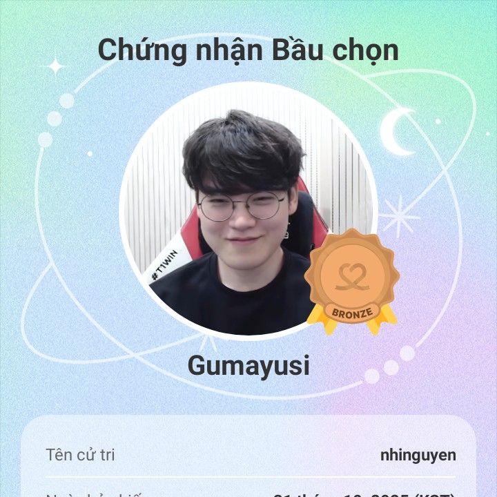 Recent activity shot of Gumayusi