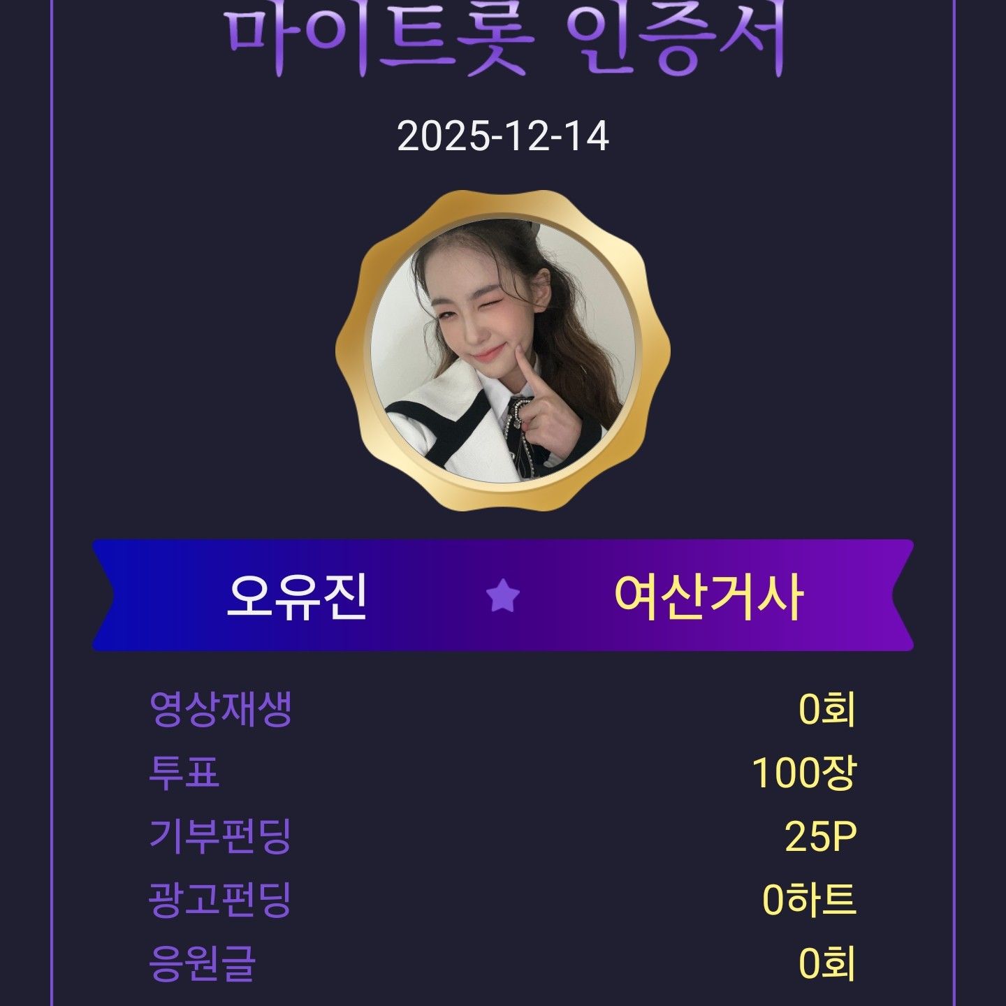 オ・ユジンのビハインドカット