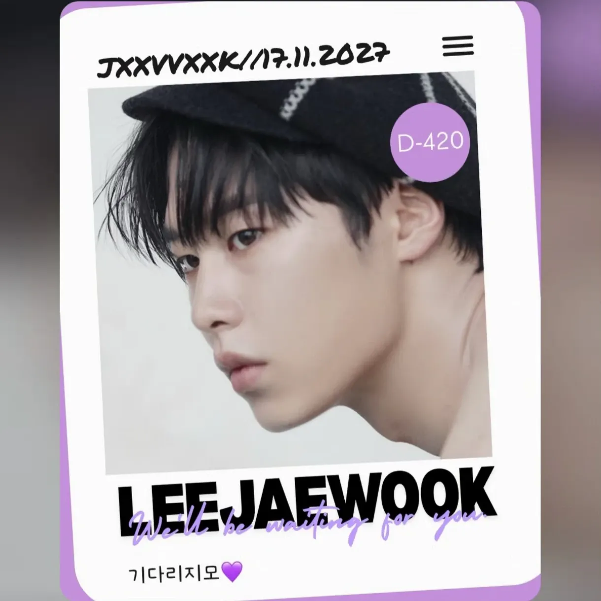 Behind-the-scenes cut of Lee Jaewook