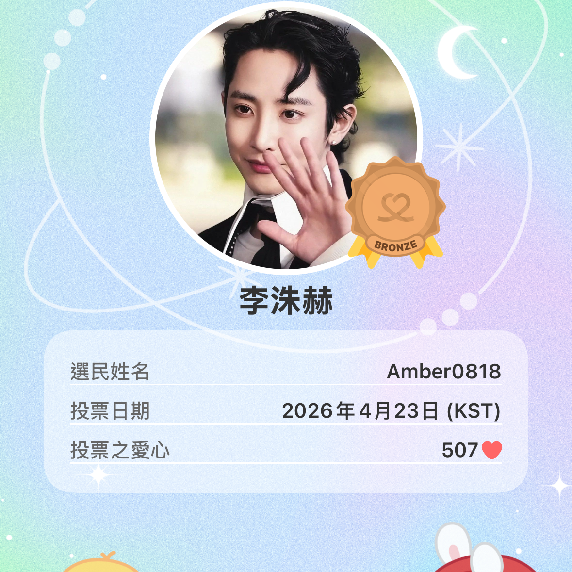 Recent activity shot of Lee Soohyuk