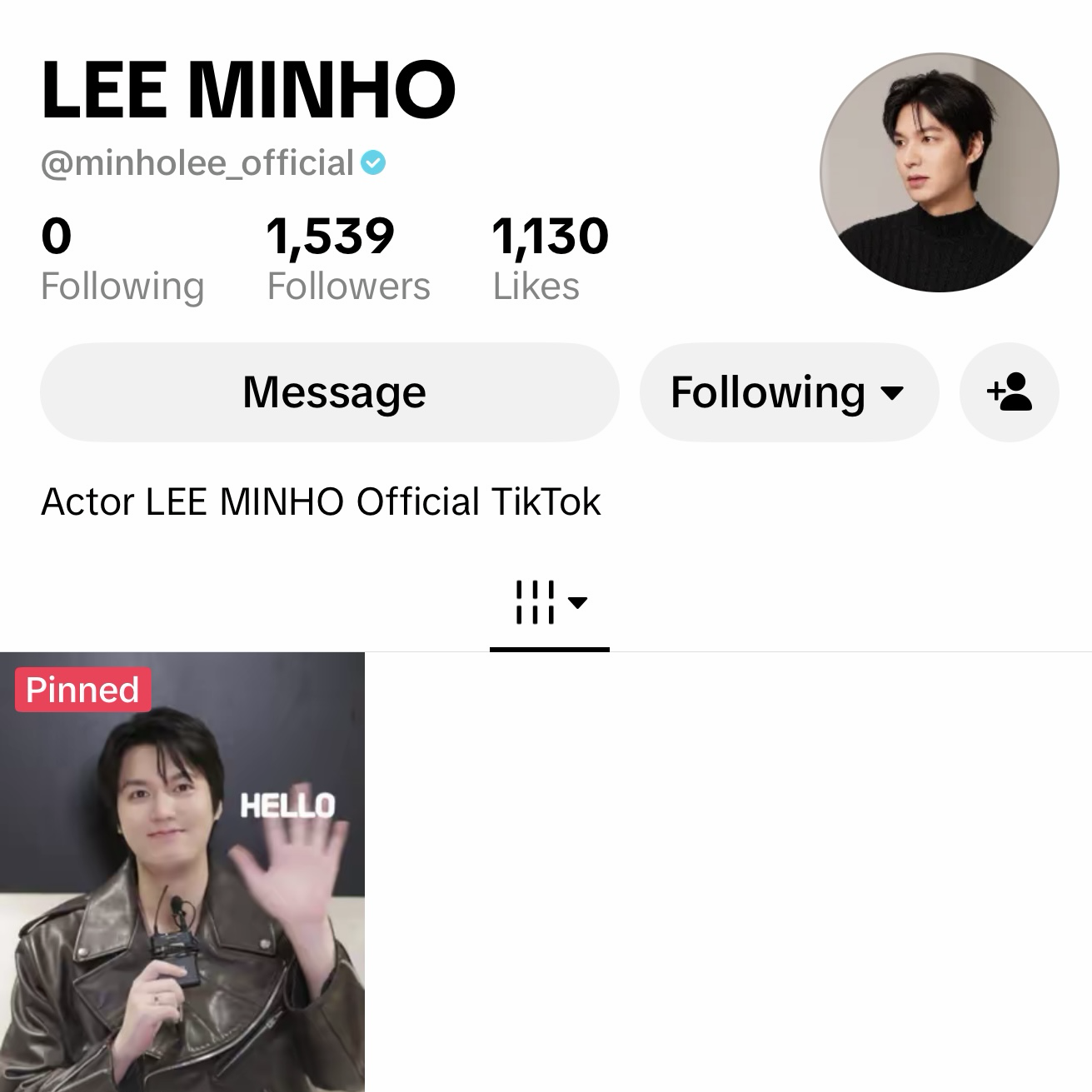 Recent activity shot of Lee Minho