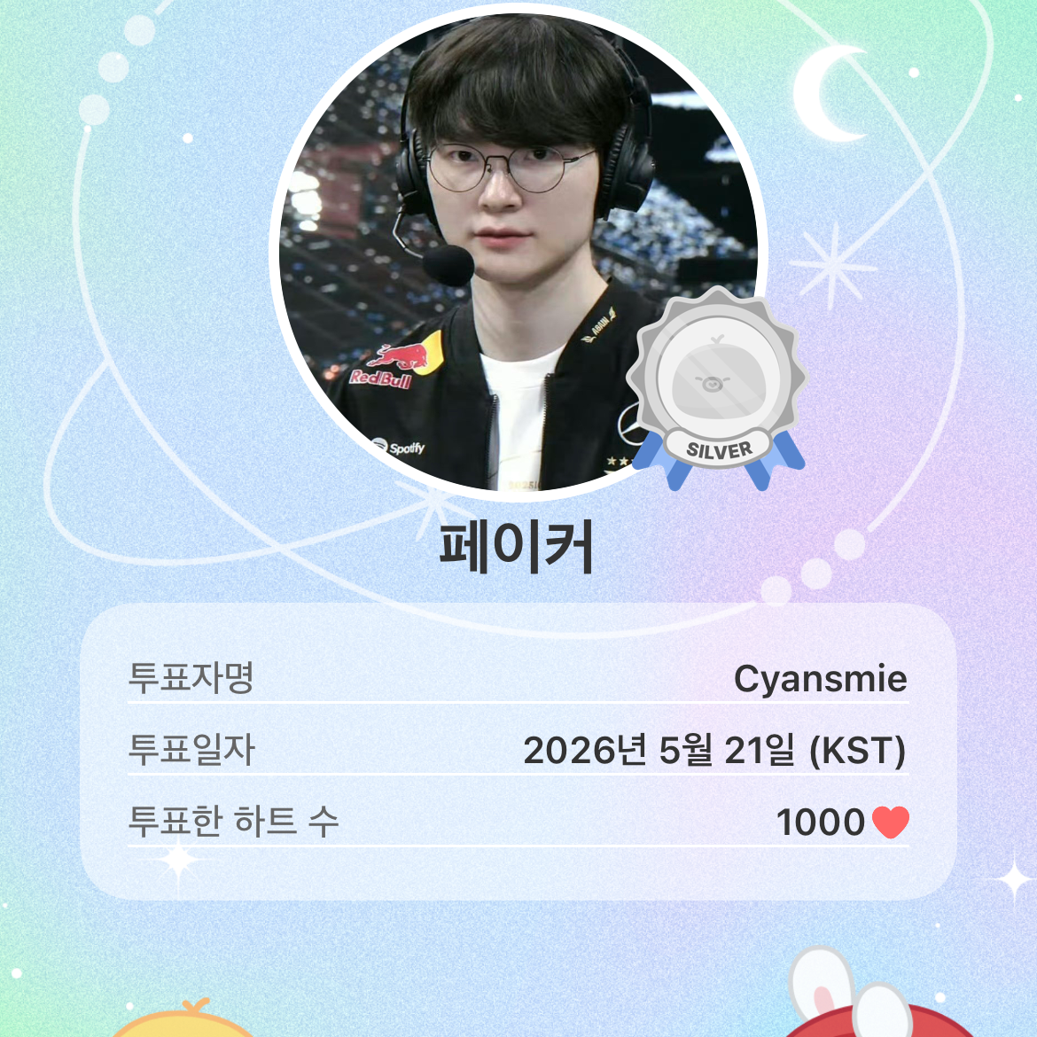 Recent activity shot of Faker