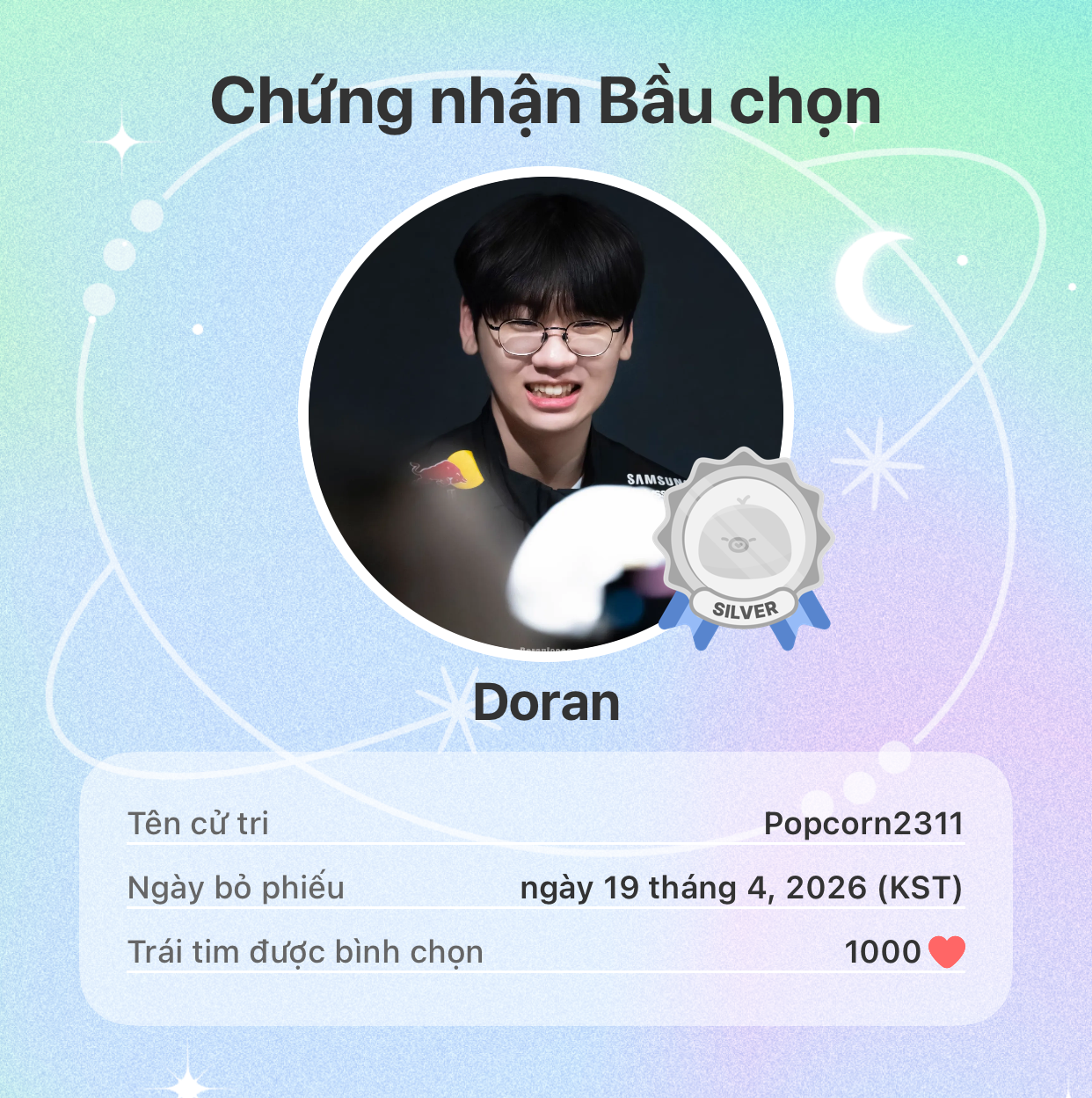 Recent activity shot of Doran