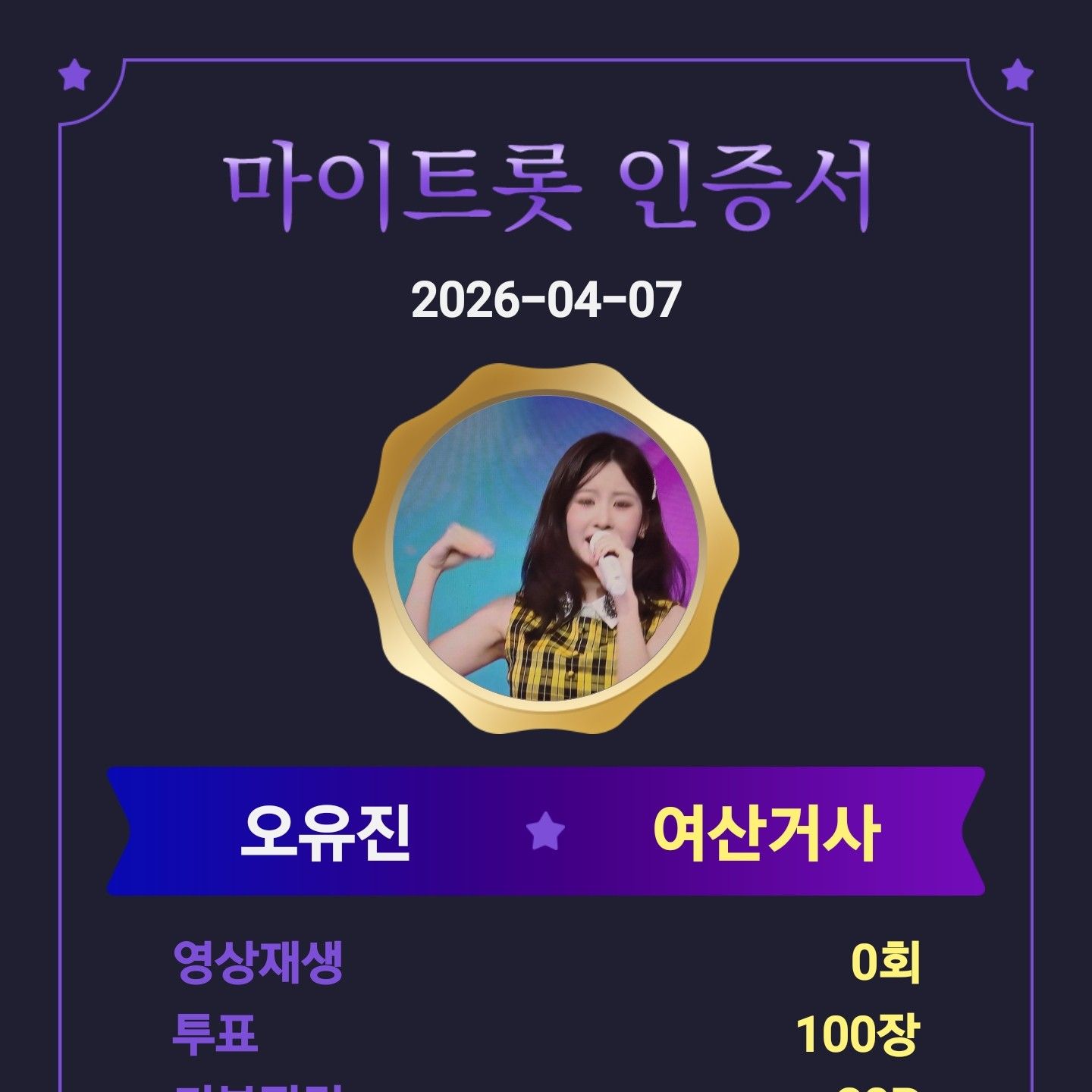 Oh Yujin的近期活動照