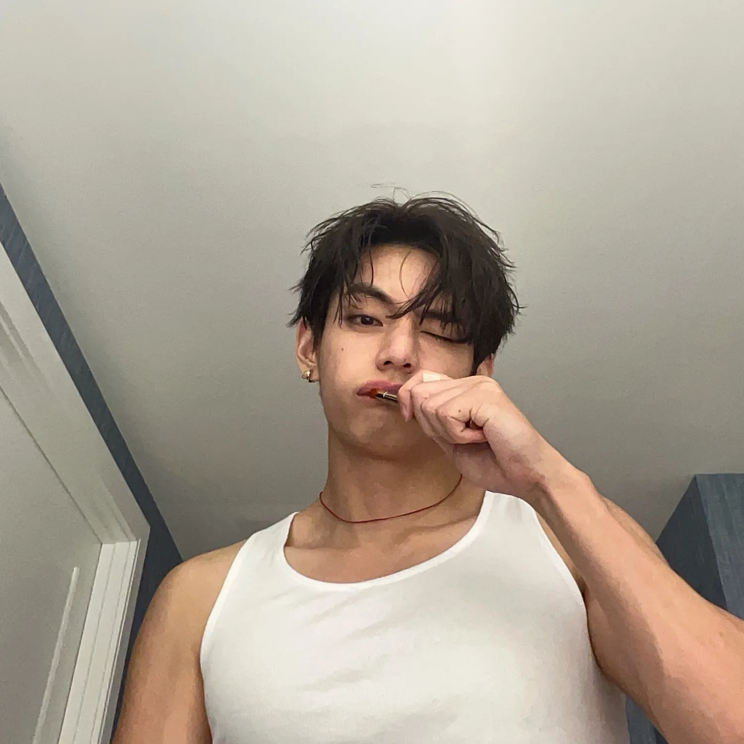 Recent activity shot of Kim Taehyung (V)