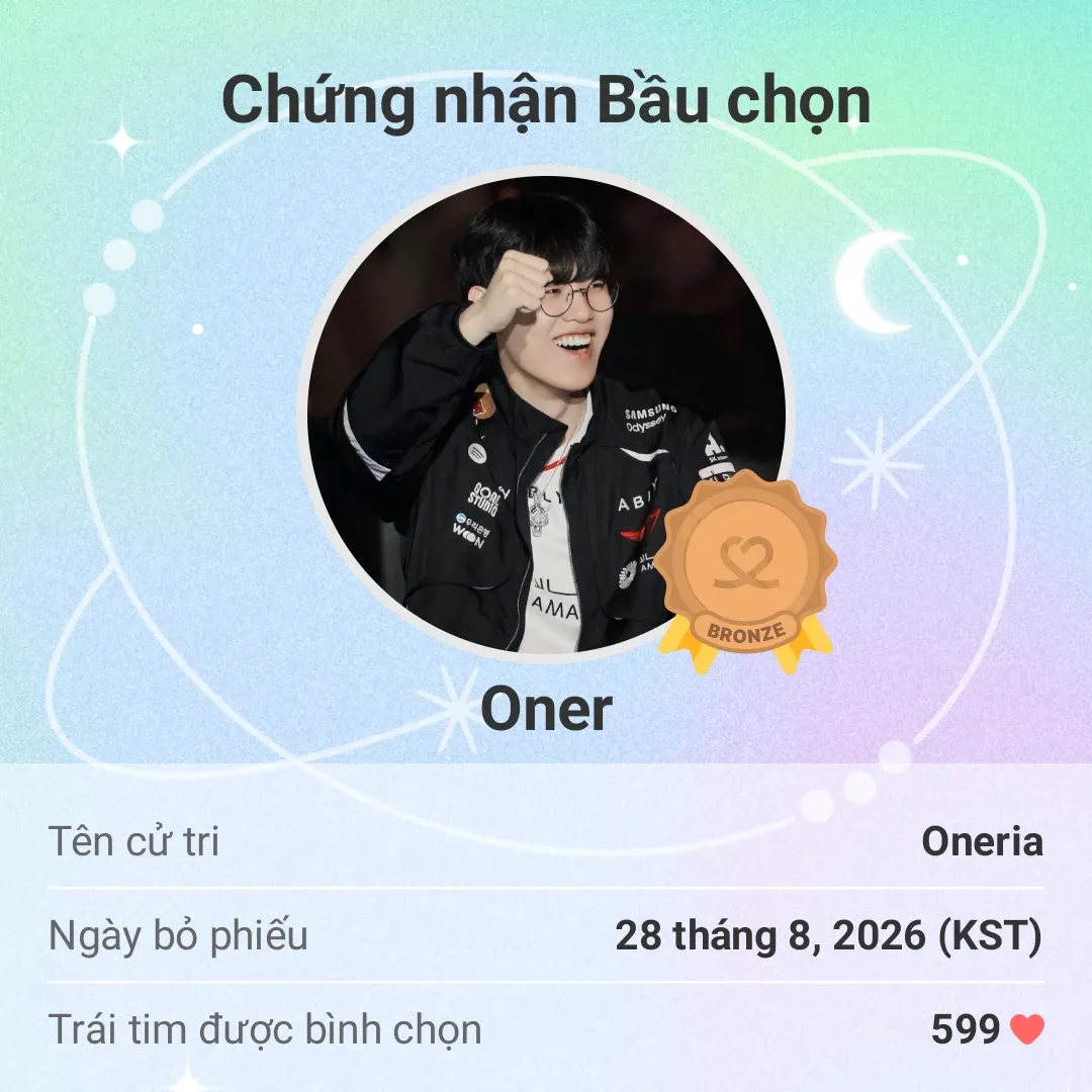 Recent activity shot of Oner