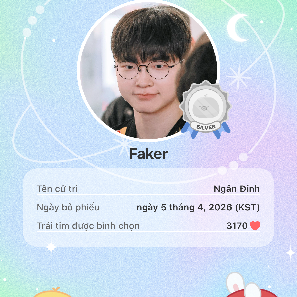 Recent activity shot of Faker