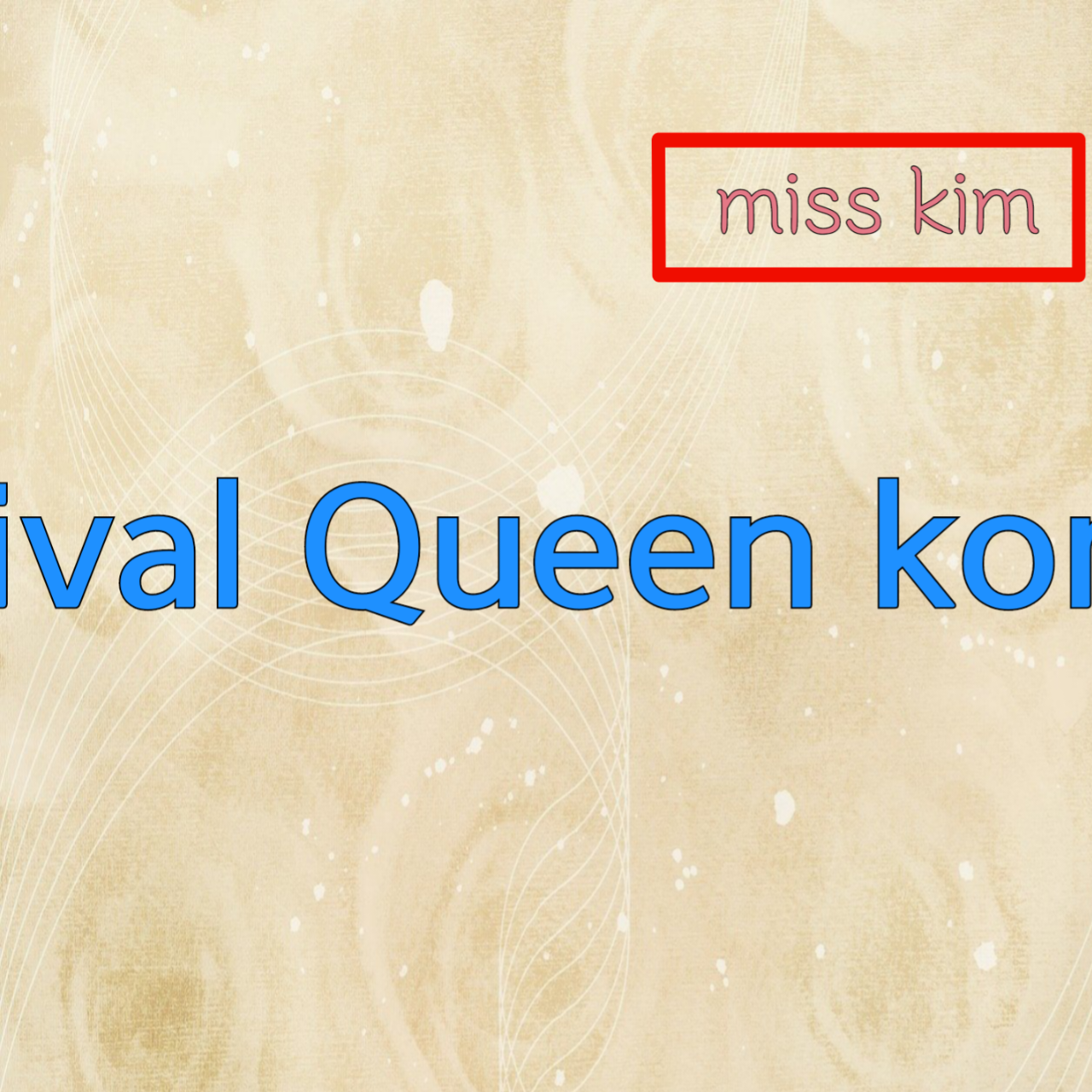 Behind-the-scenes cut of Miss Kim