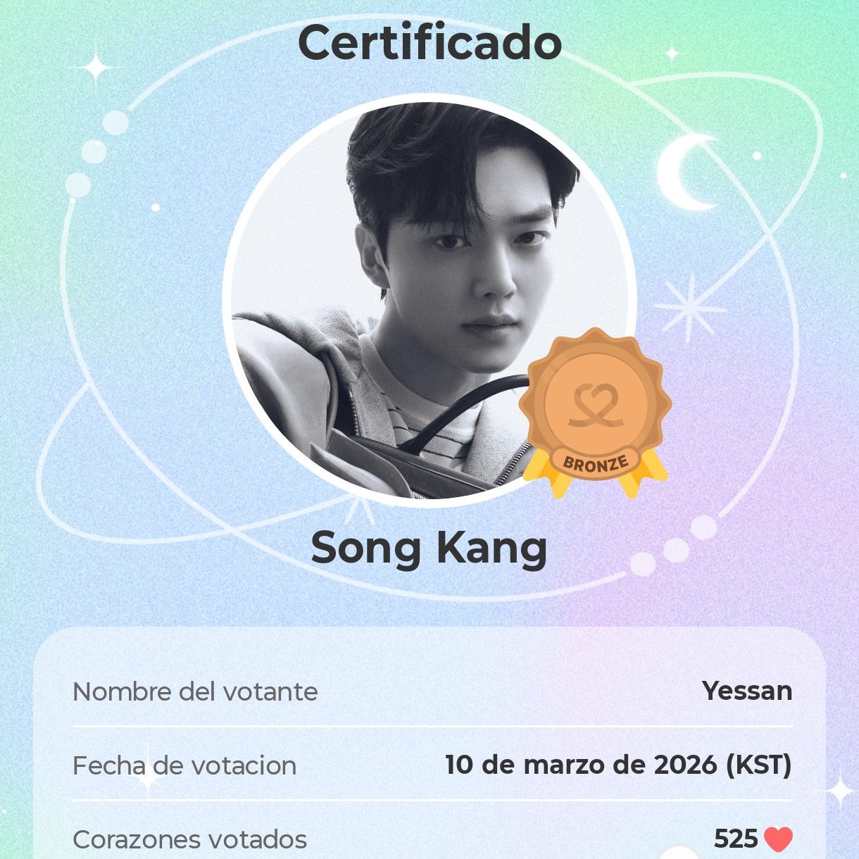 Recent activity shot of Song Kang