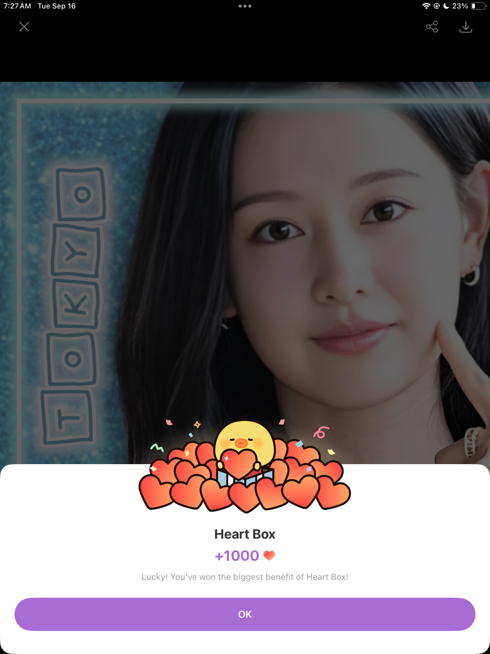 Recent activity shot of Kim Jiwon