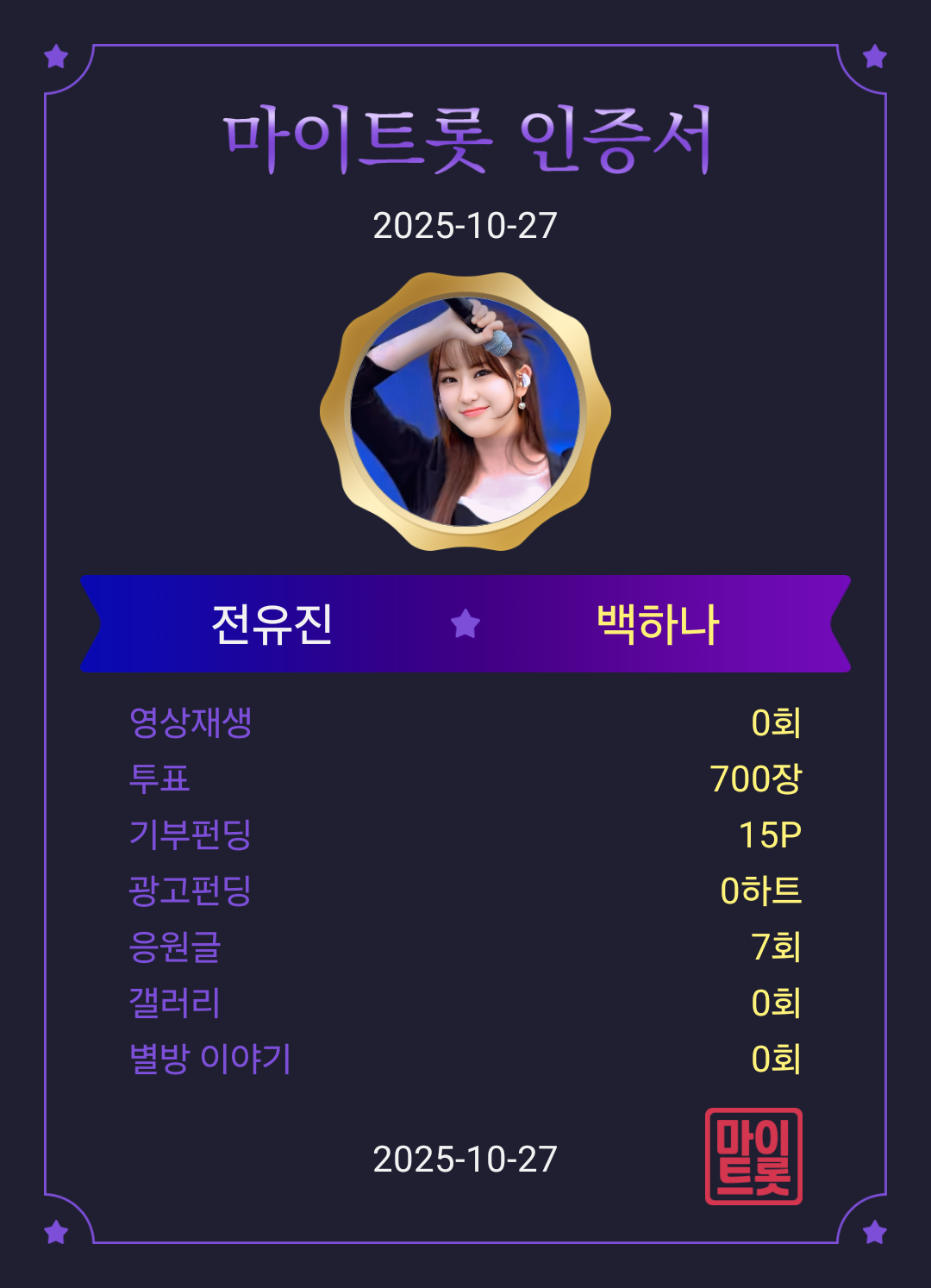 Recent activity shot of Jeon Yujin