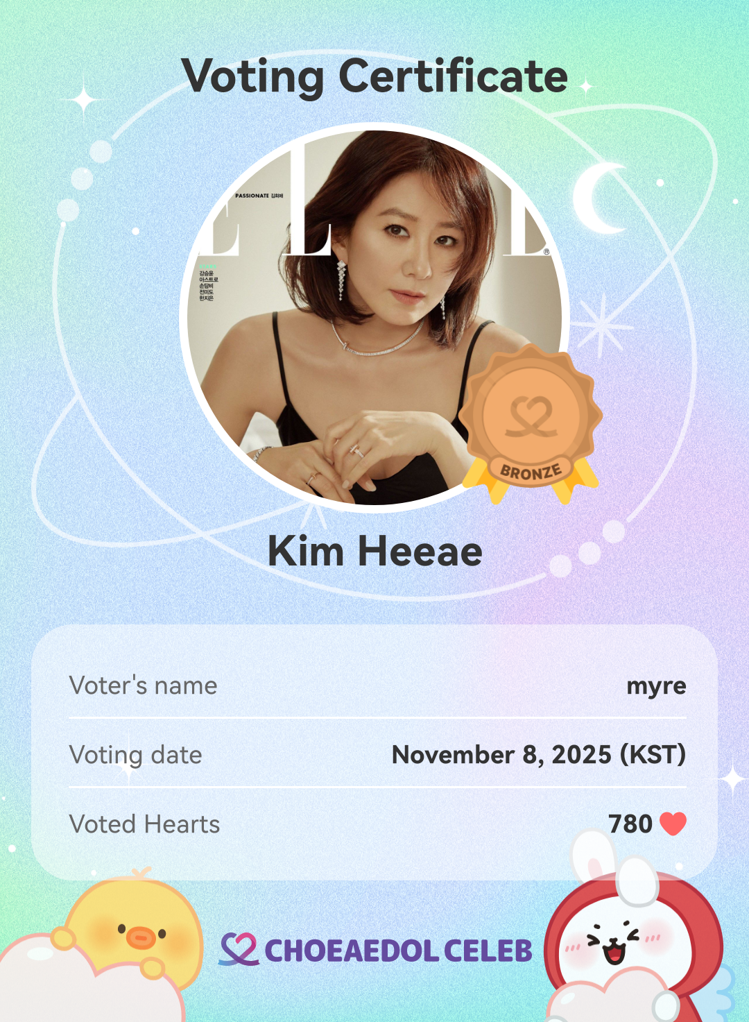 Behind-the-scenes cut of Kim Heeae