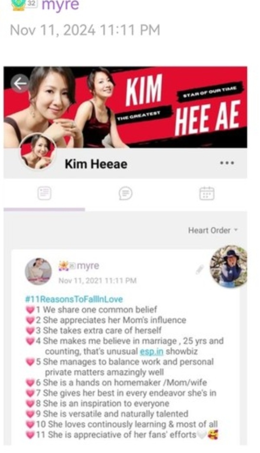 Special wallpaper made by Kim Heeae's fans