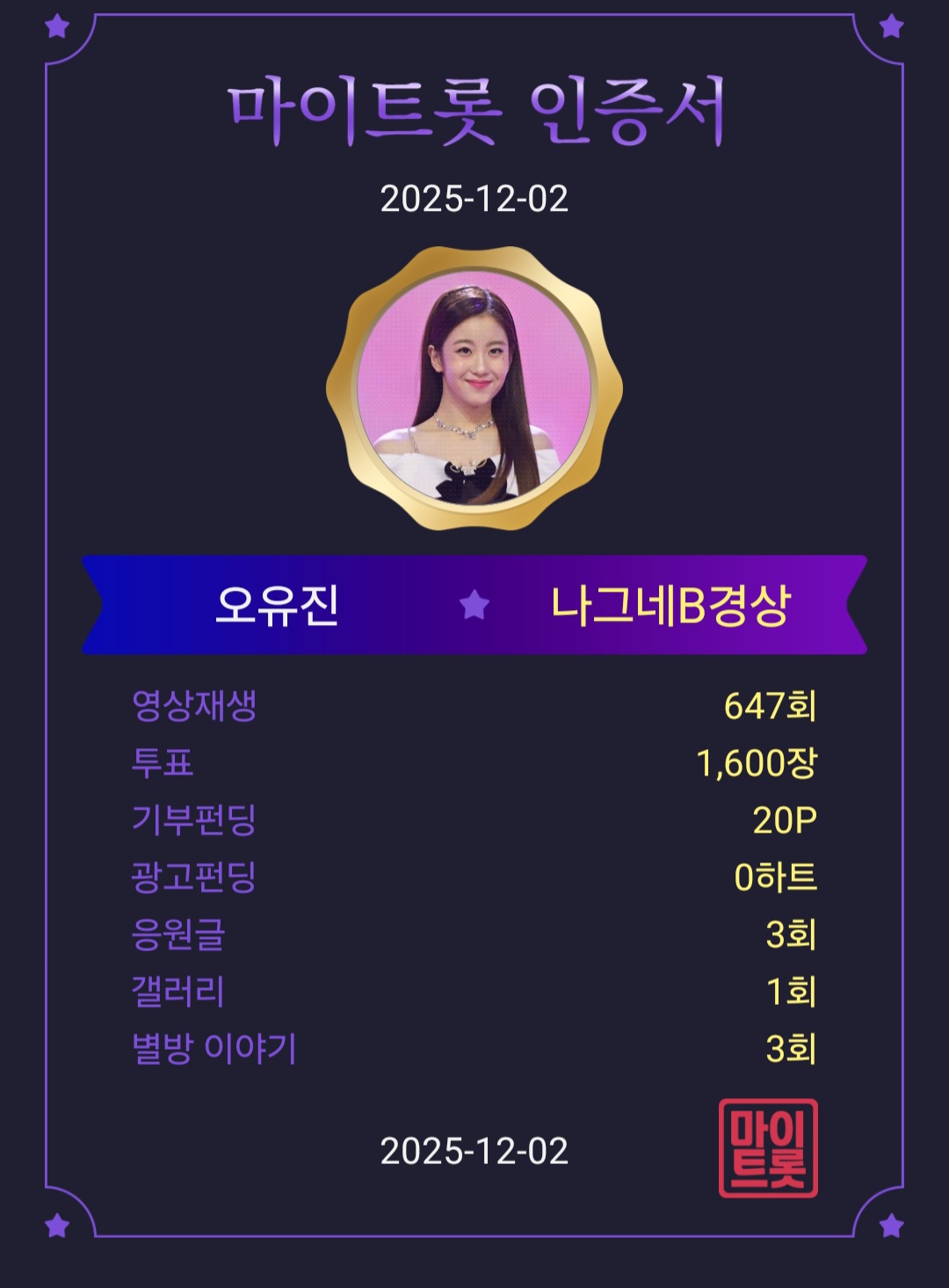 오유진의 비하인드 컷