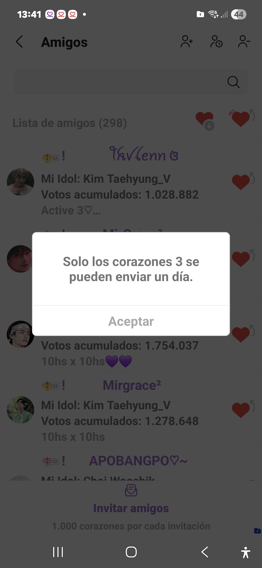 Recent activity shot of Board