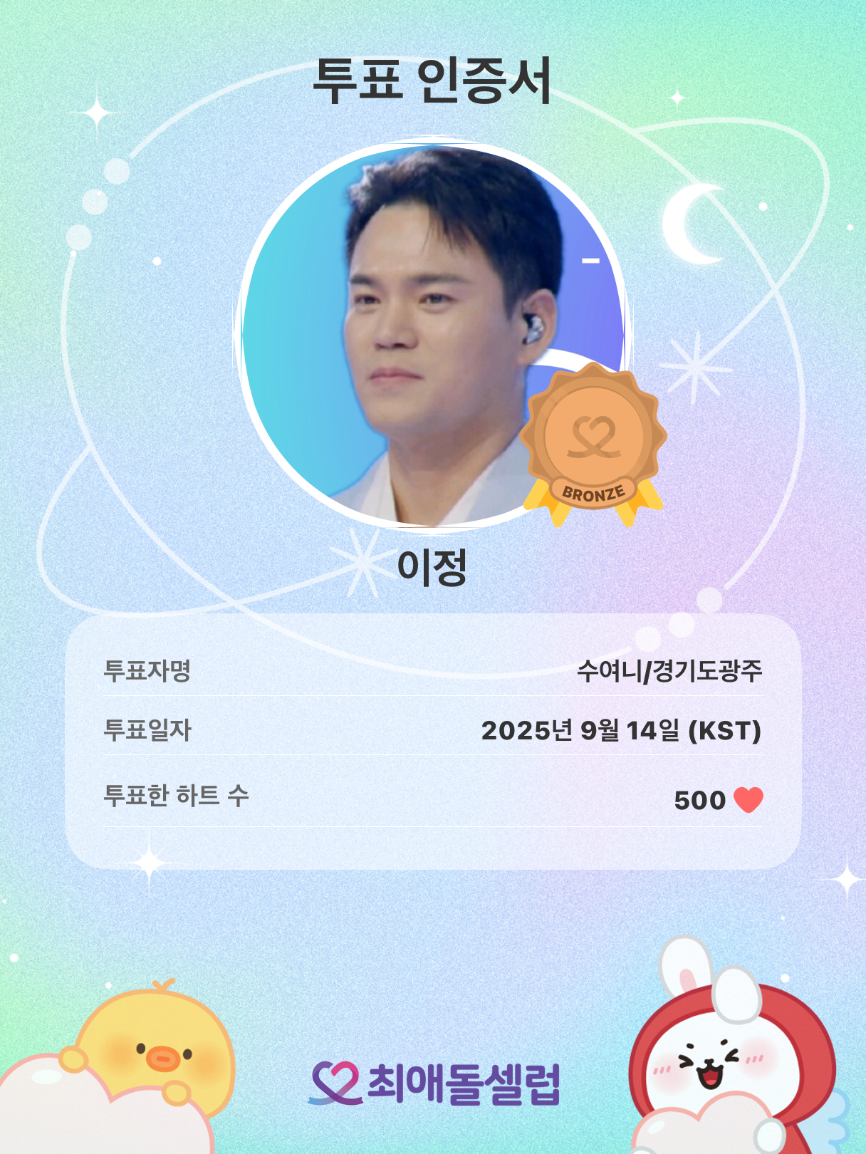 Recent activity shot of Lee Jung