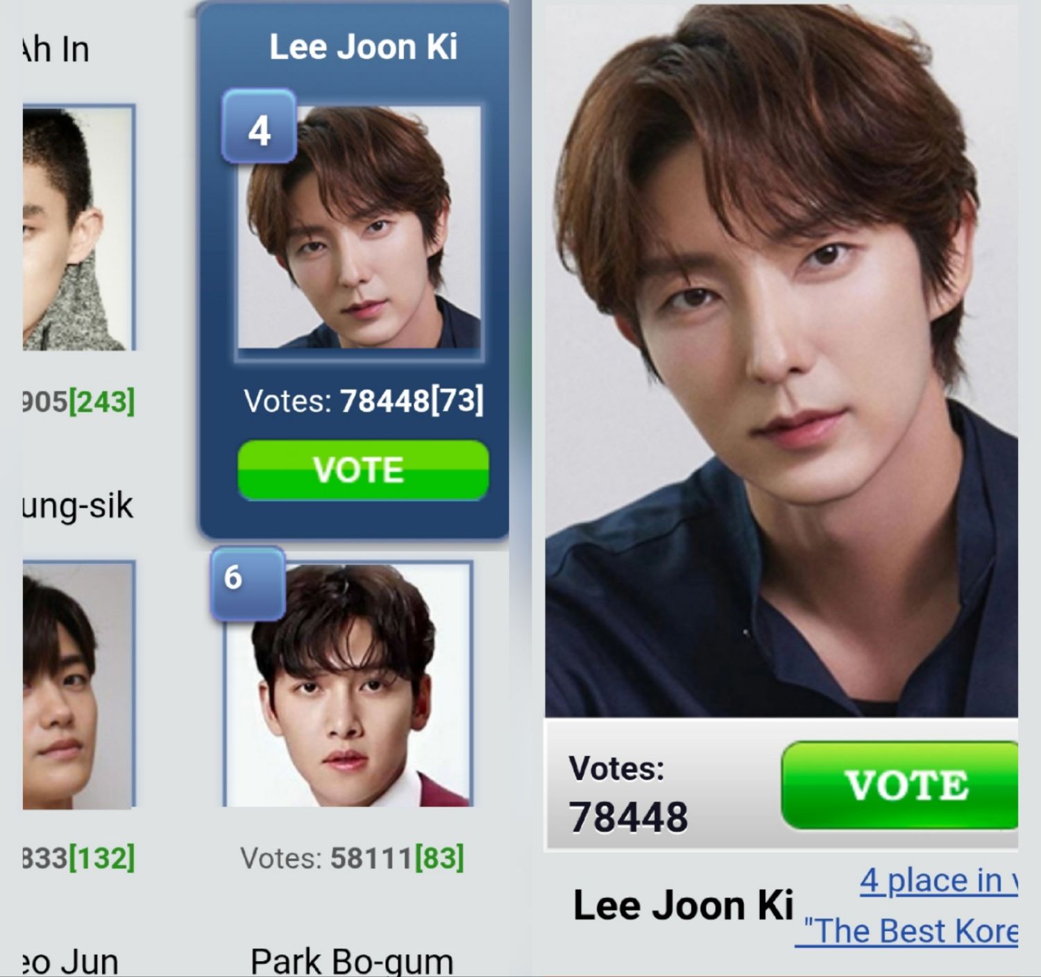 Recent activity shot of Lee Joongi