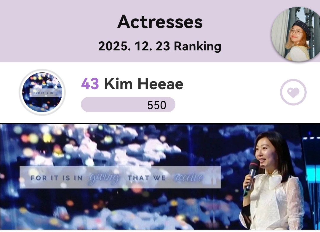 Recent activity shot of Kim Heeae