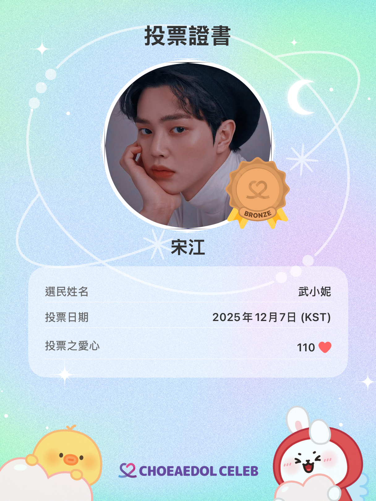 Recent activity shot of Song Kang