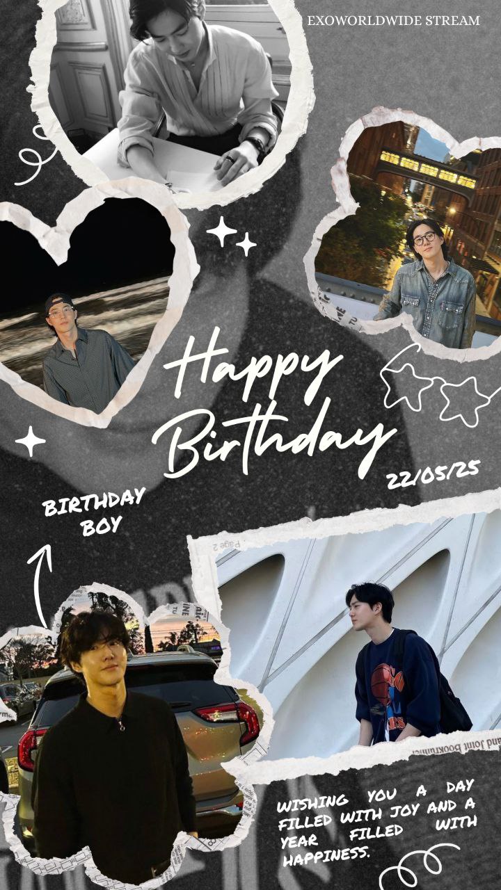 Special wallpaper made by Suho's fans