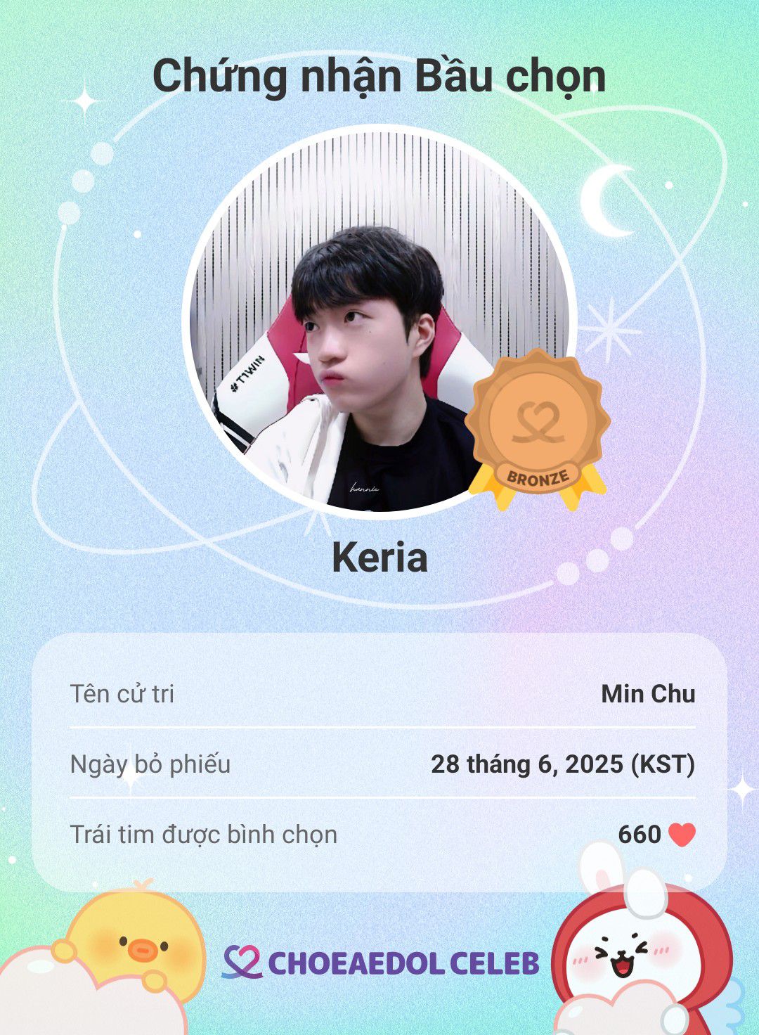 Recent activity shot of Keria