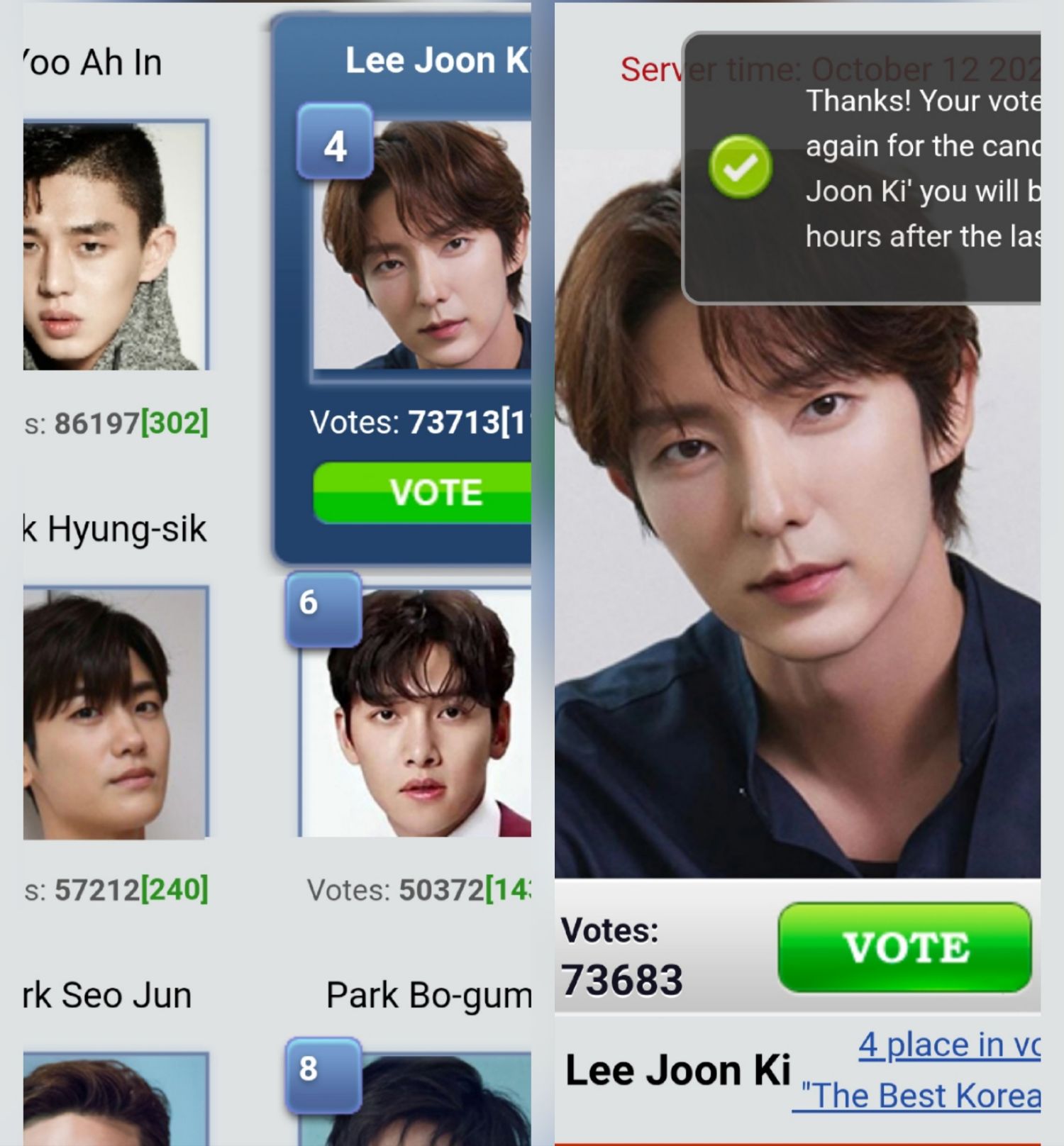 Momen yang diabadikan oleh penggemar Lee Joongi
