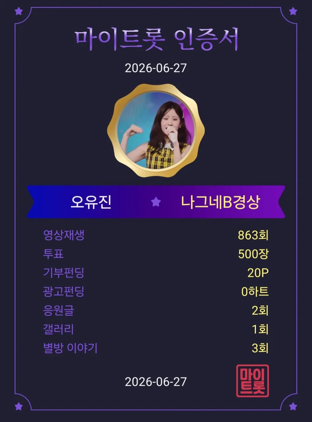 오유진의 비하인드 컷