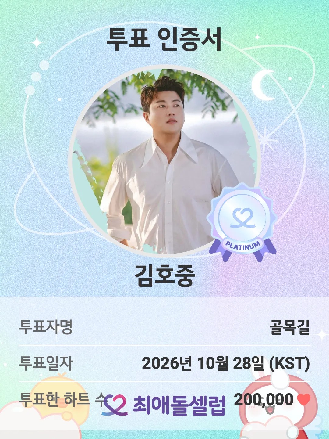 Recent activity shot of Kim Hojoong