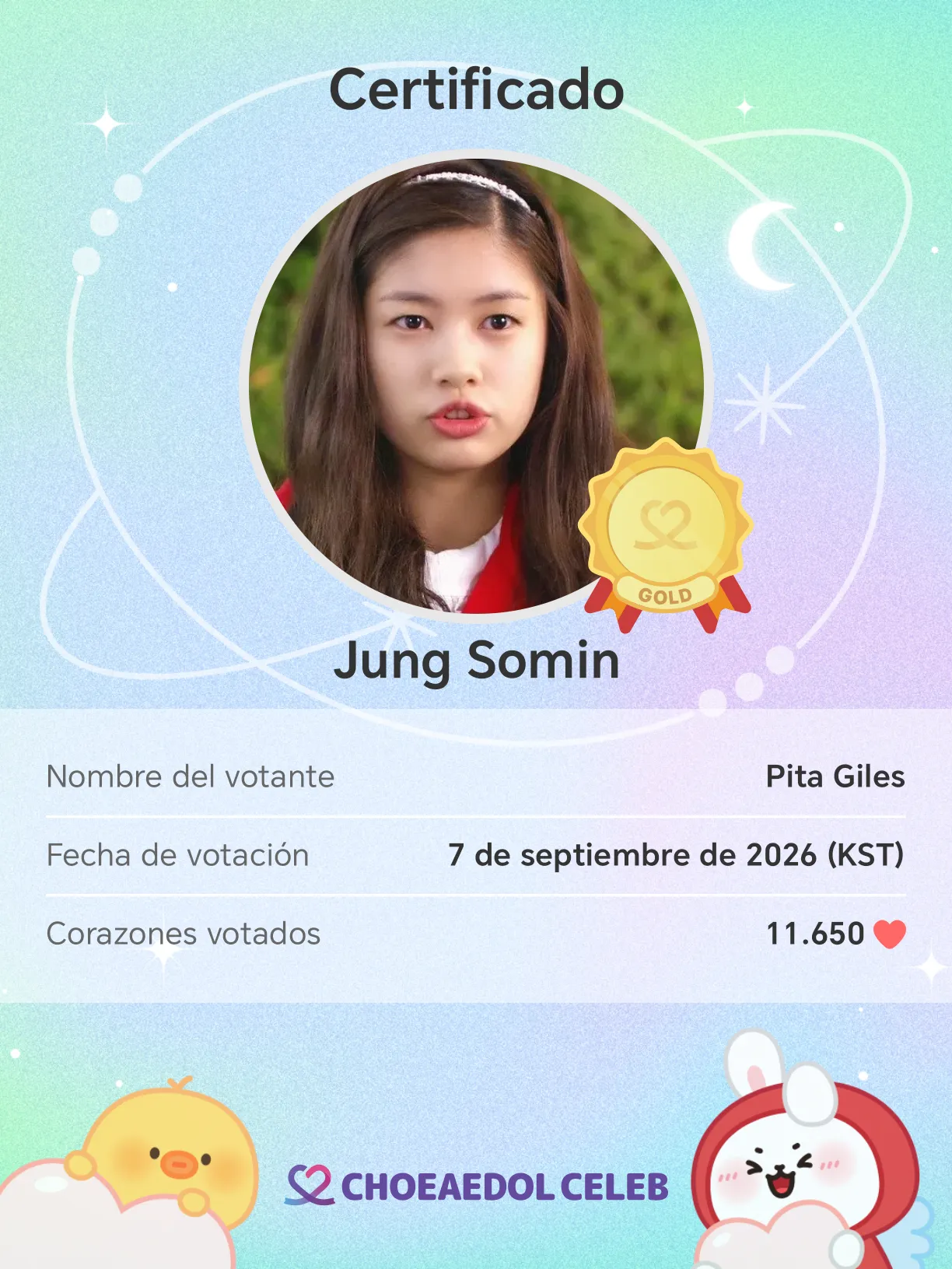 Recent activity shot of Jung Somin