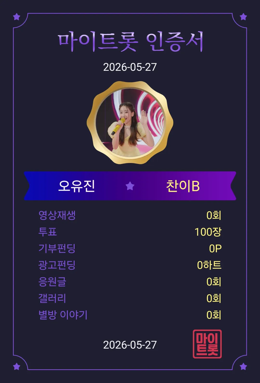 Recent activity shot of Oh Yujin