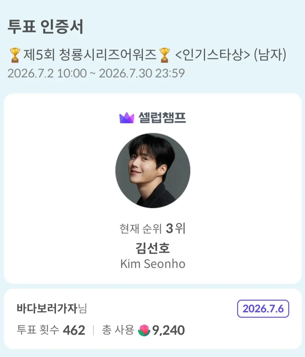 김선호의 비하인드 컷