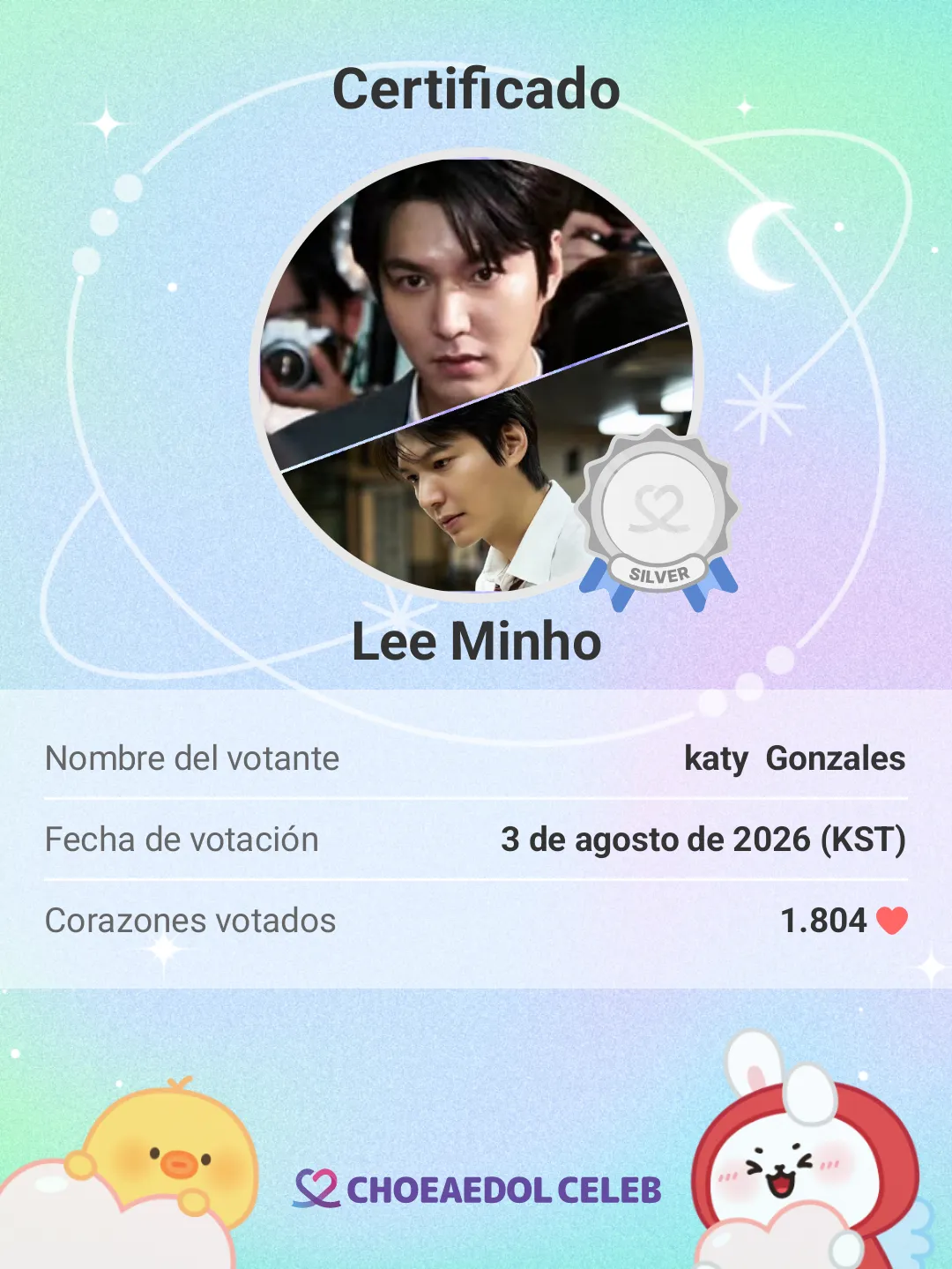 Recent activity shot of Lee Minho