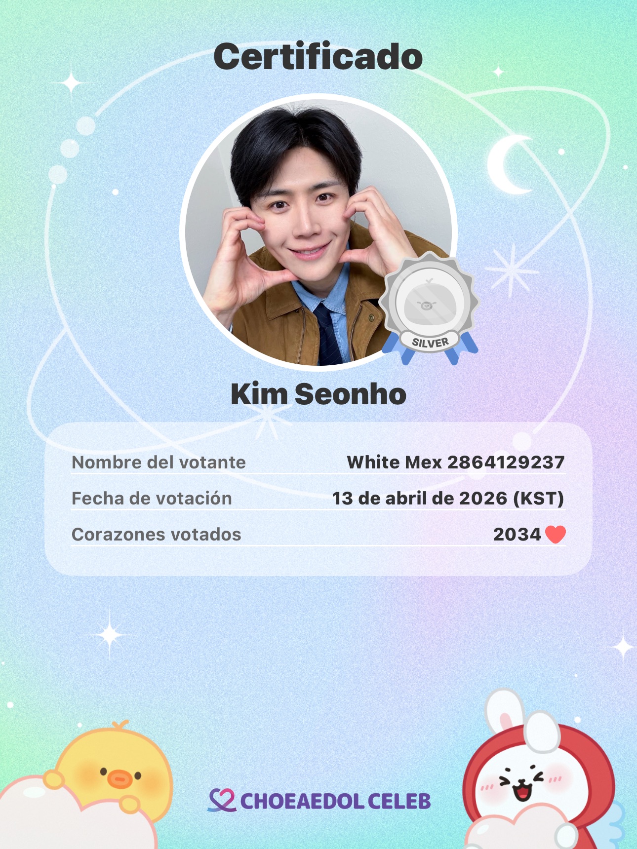 Recent activity shot of Kim Seonho