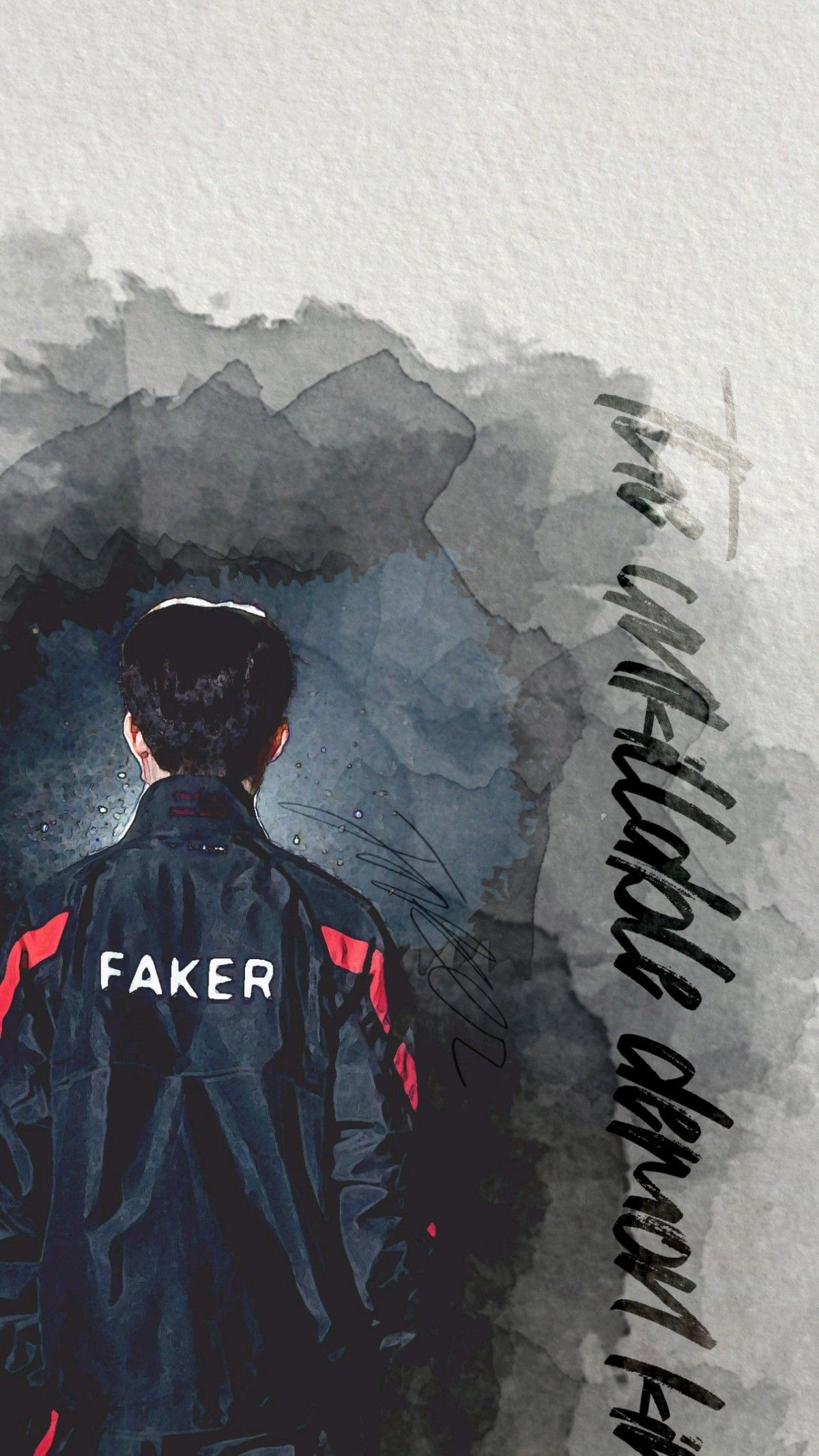 Special wallpaper made by Faker's fans