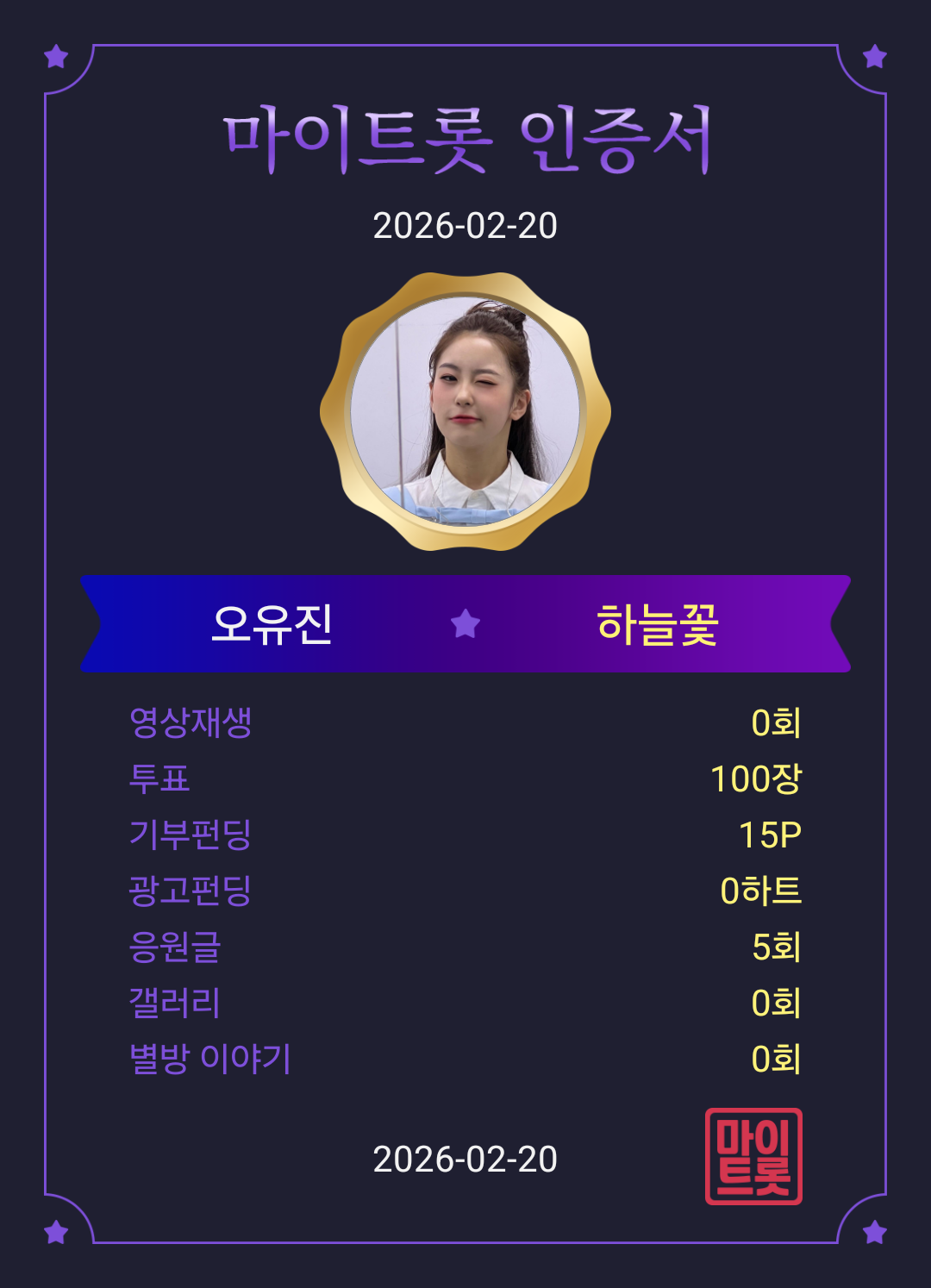 Recent activity shot of Oh Yujin