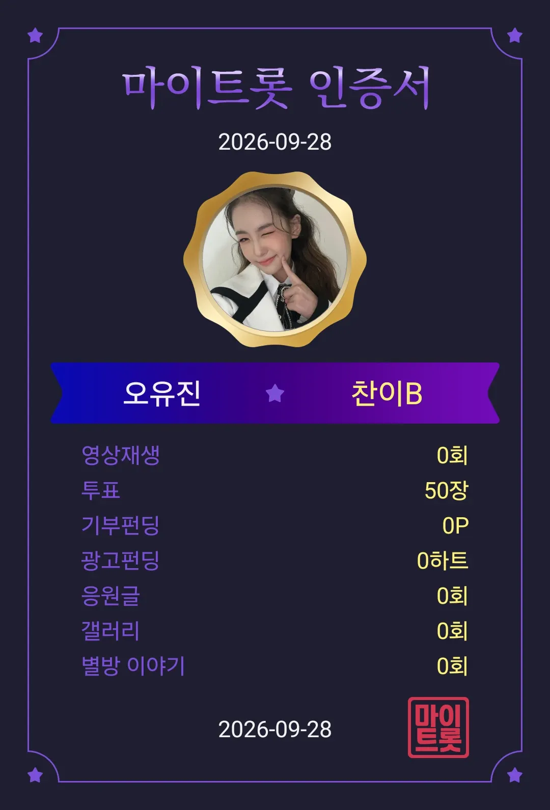 Recent activity shot of Oh Yujin