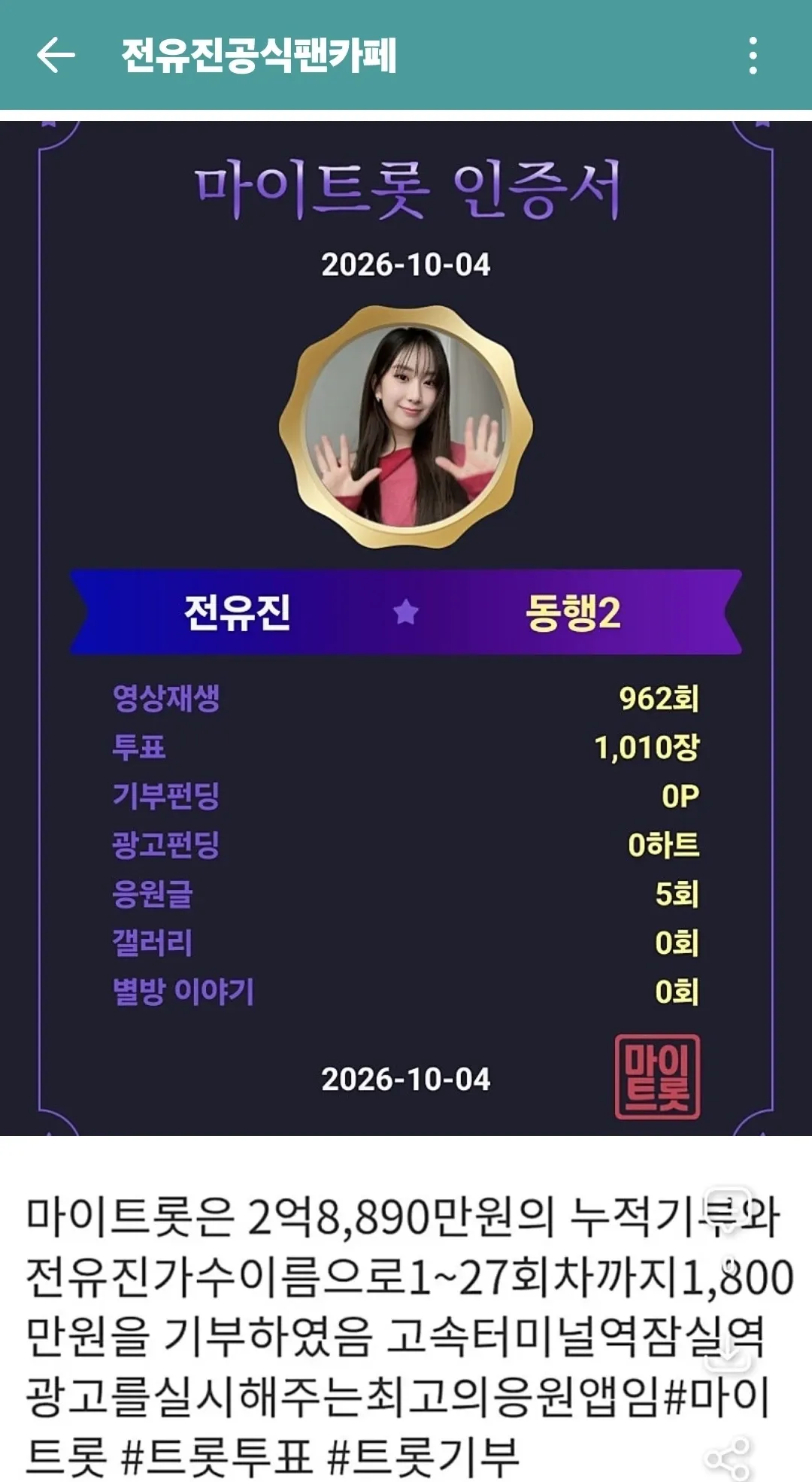 Foto kegiatan terbaru dari Jeon Yujin