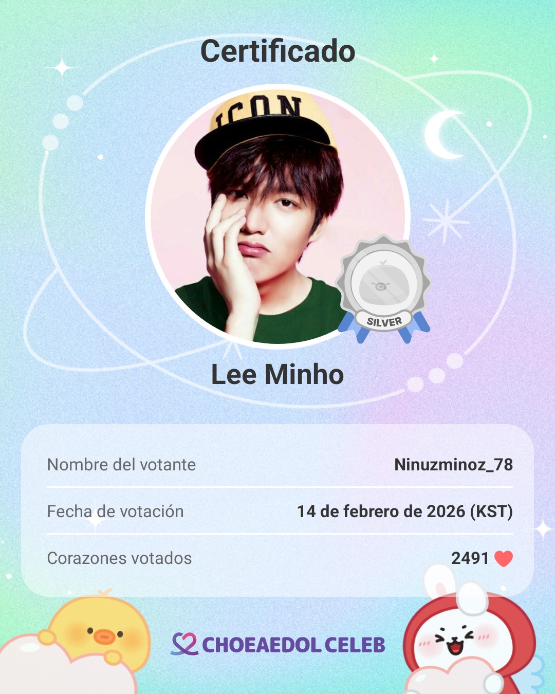 Recent activity shot of Lee Minho