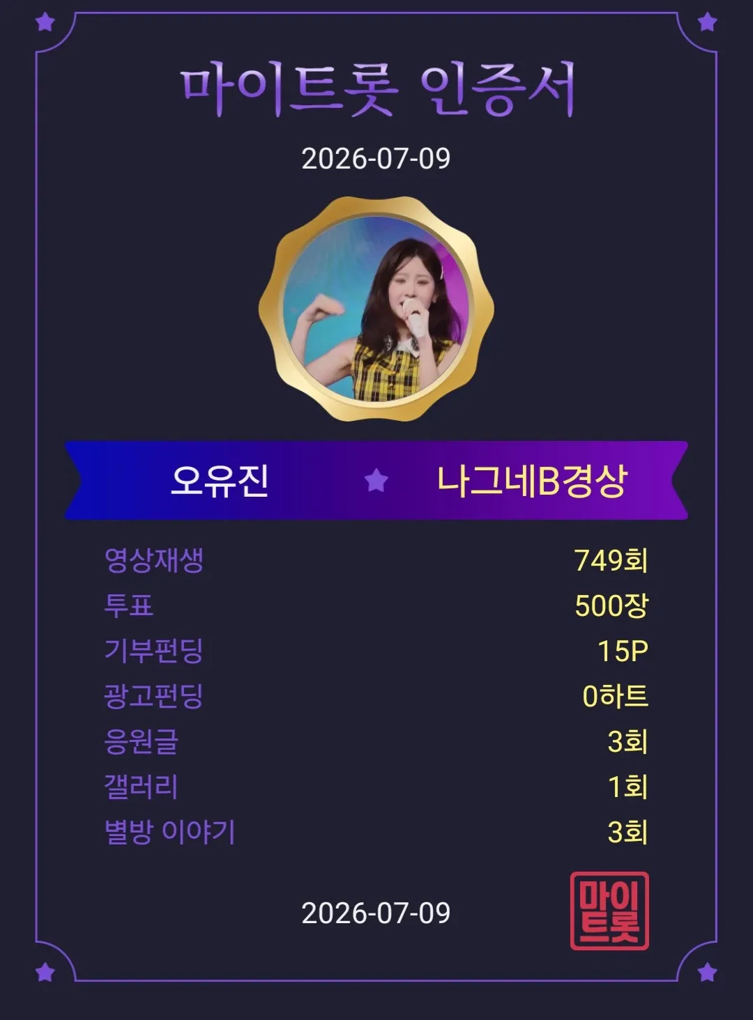 오유진의 비하인드 컷