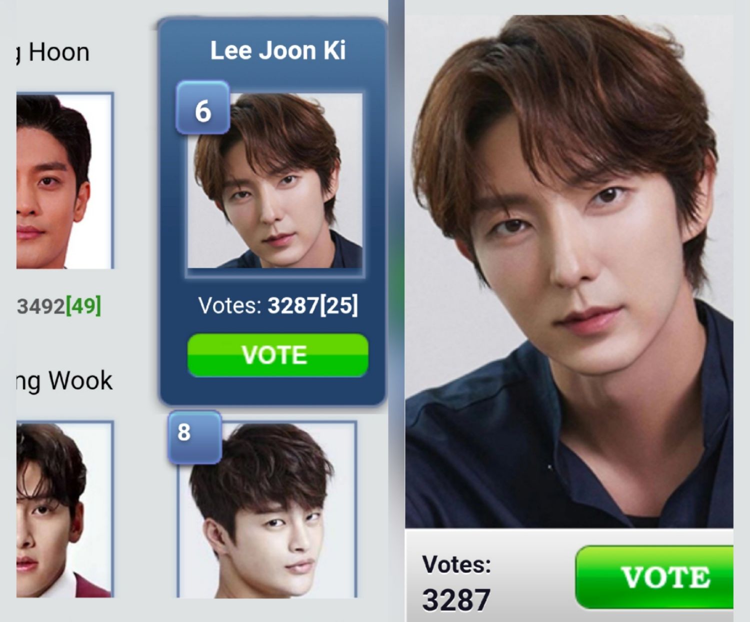 Recent activity shot of Lee Joongi