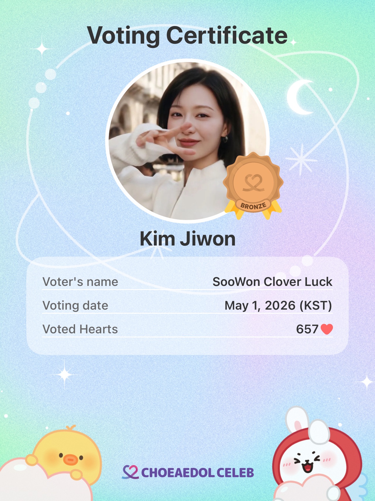 Recent activity shot of Kim Jiwon