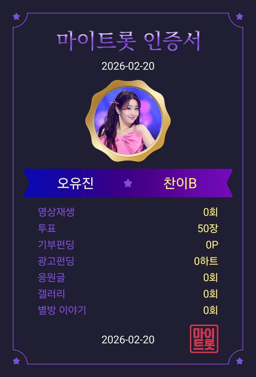 Recent activity shot of Oh Yujin