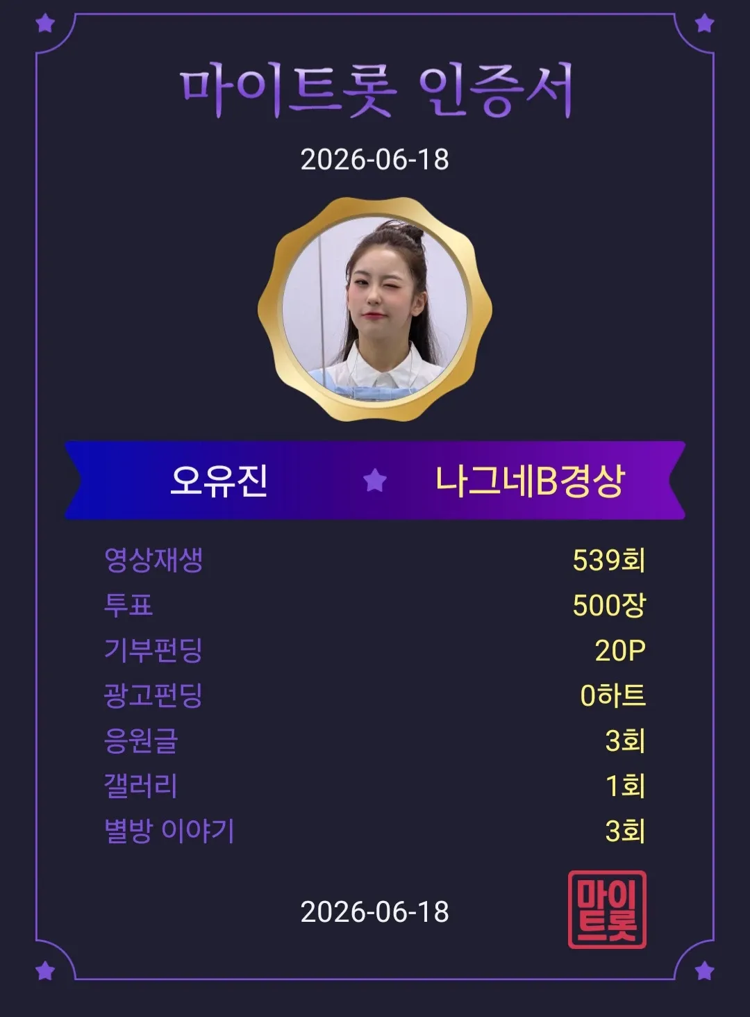 오유진의 비하인드 컷