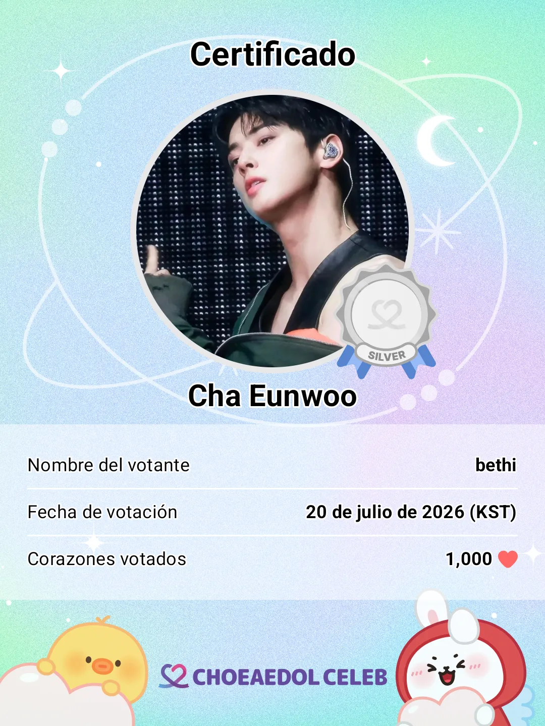 Recent activity shot of Cha Eunwoo
